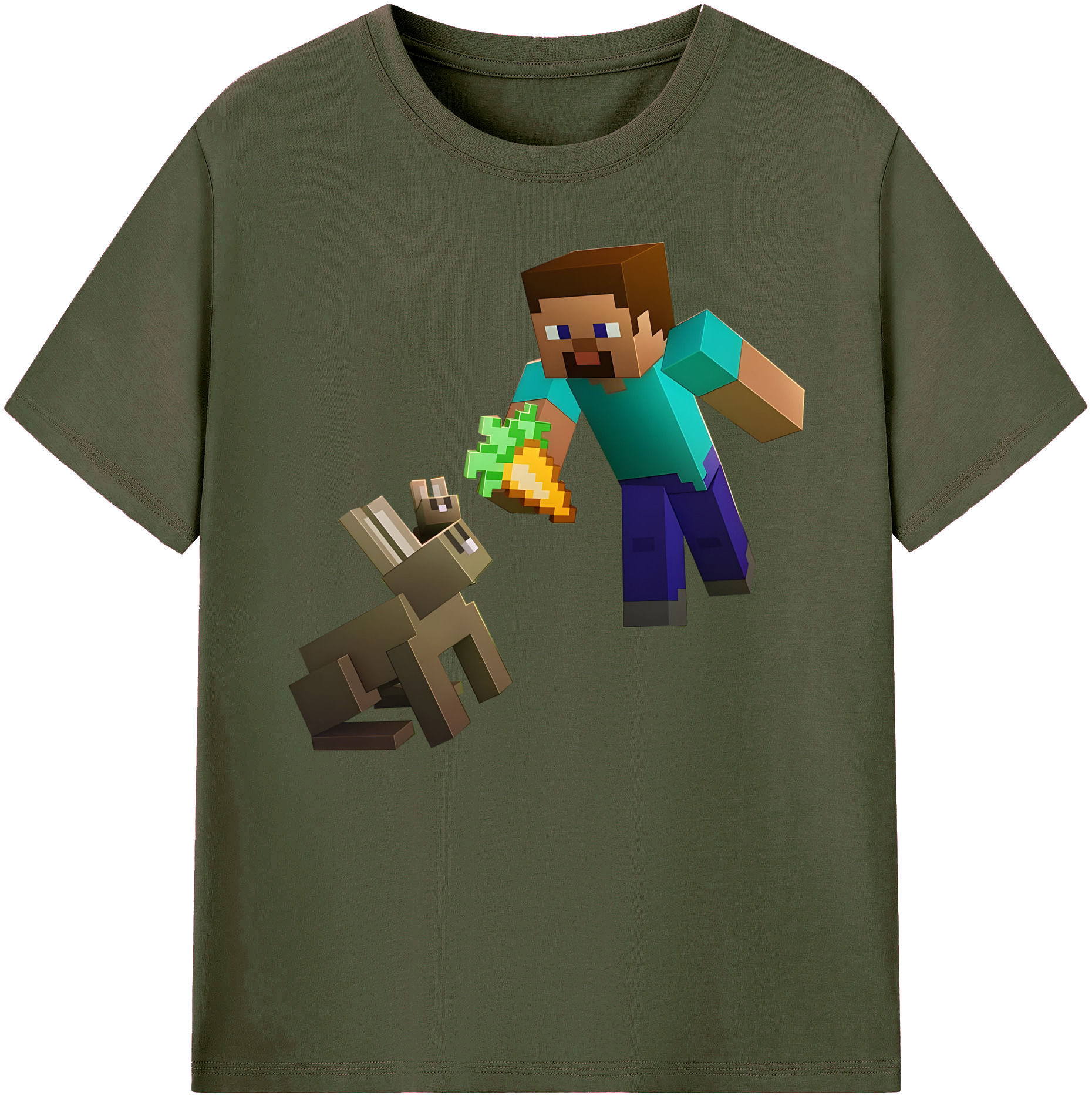 （画像用） マインクラフト ブロックの世界 Minecraft MC Block world 綿100％ メンズ半袖Tシャツ｜肌触りやわらか＆通気性